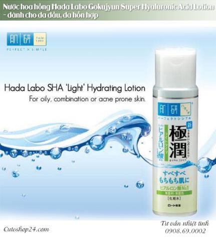 Nước hoa hồng lotion Hadalabo da dầu, da mụn