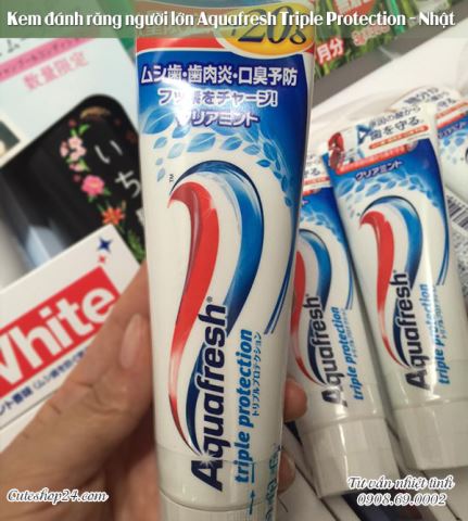 Kem đánh răng người lớn Aquafresh Triple Protection - Nhật Bản