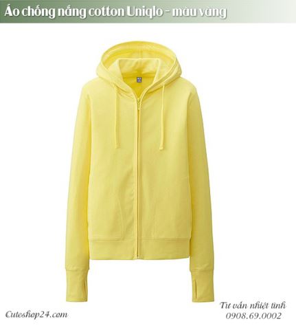 Áo chống nắng cotton Uniqlo - màu vàng (size SML)
