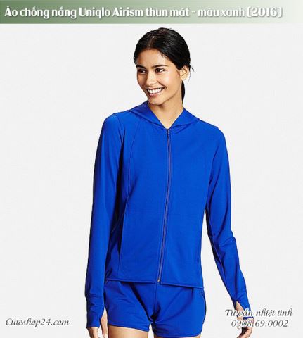 Áo chống nắng Uniqlo Airism thun mát - màu xanh Blue (2016)