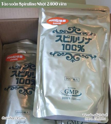 Tảo xoắn Spirulina Nhật 2400 viên