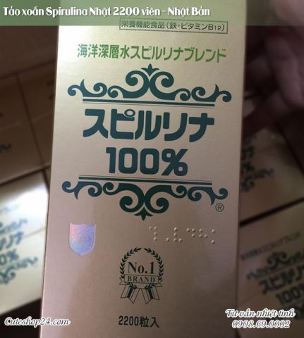 Tảo xoắn Spirulina Nhật 2200 viên